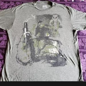 Mens/Unisex gray Boba Fett Star Wars T-shirt